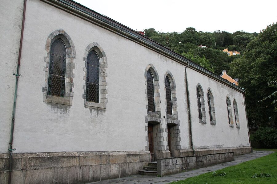 Bergen Cathedral on Domkirkeplassen, the small medieval church at the centre