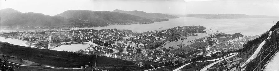 Bergen photographed from the harbour in 1898
