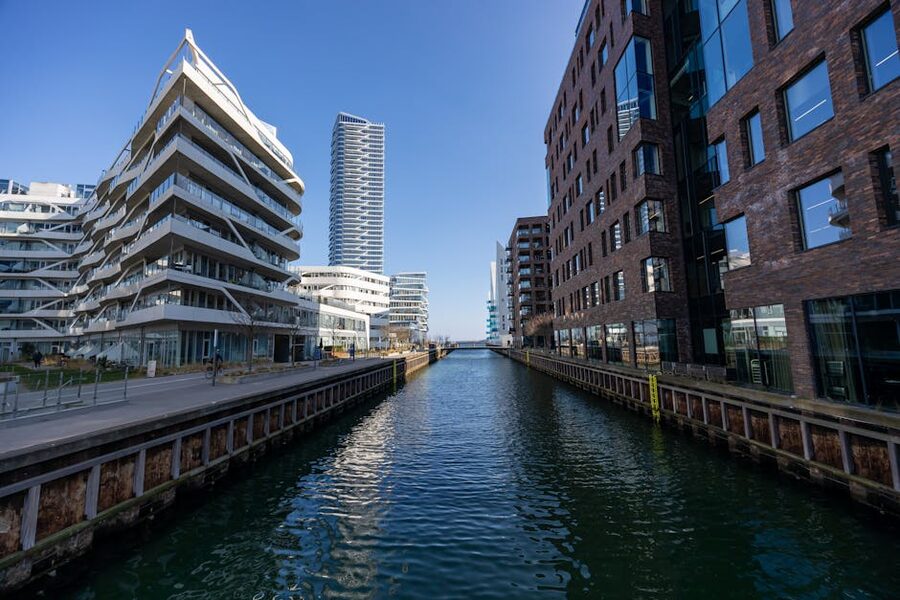 The Aarhus river running through the city centre