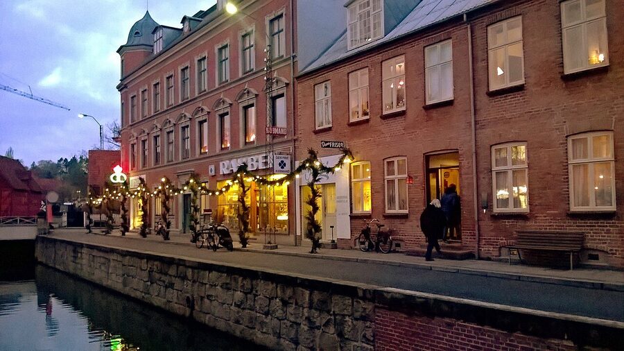 The harbour quarter section of Den Gamle By, Aarhus