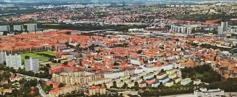 Aerial view of Frederiksbjerg, Aarhus