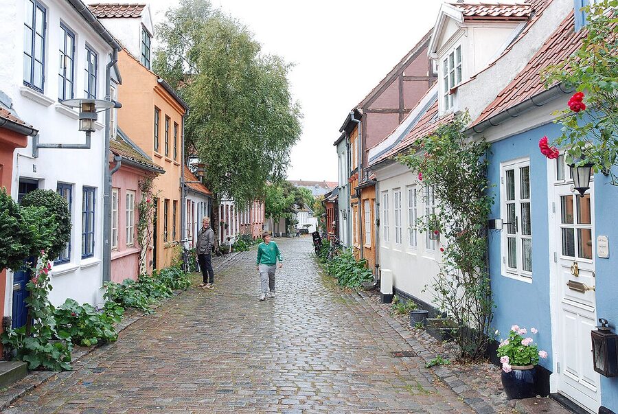The colourful cottages of Mollestien, Aarhus