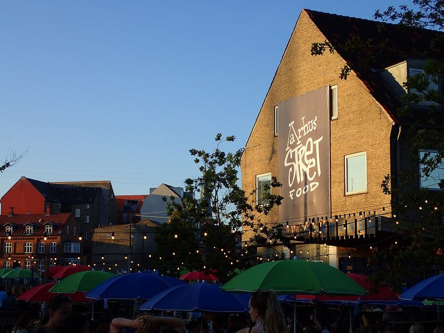 Aarhus Street Food market in the evening