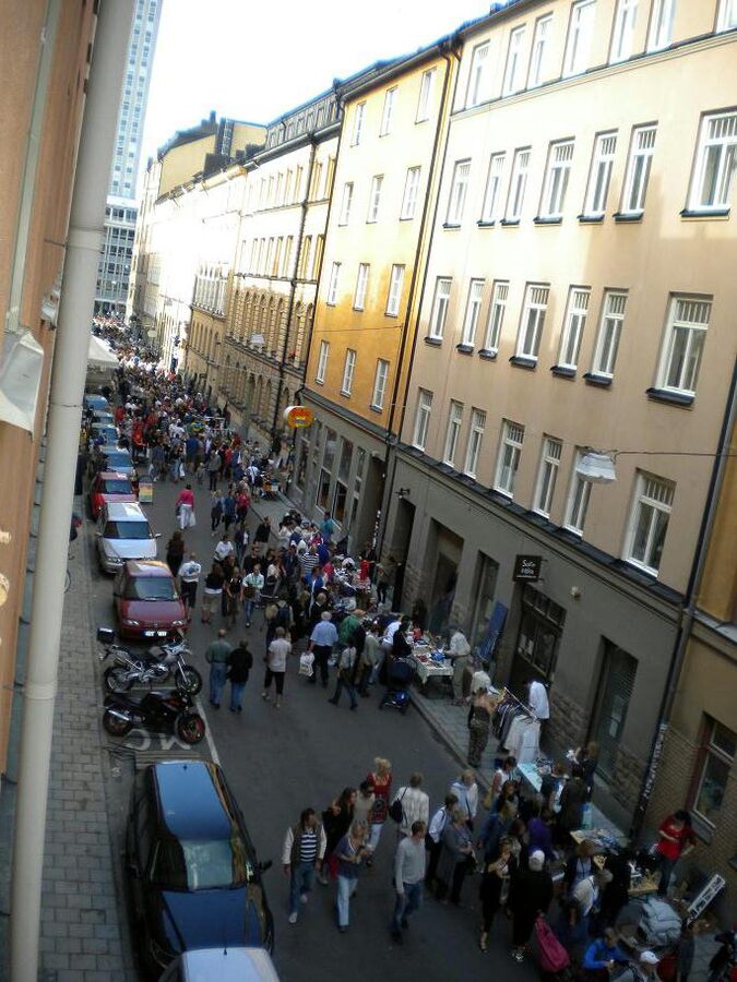 Bondegatan running east-west across SoFo, lined with independent shops