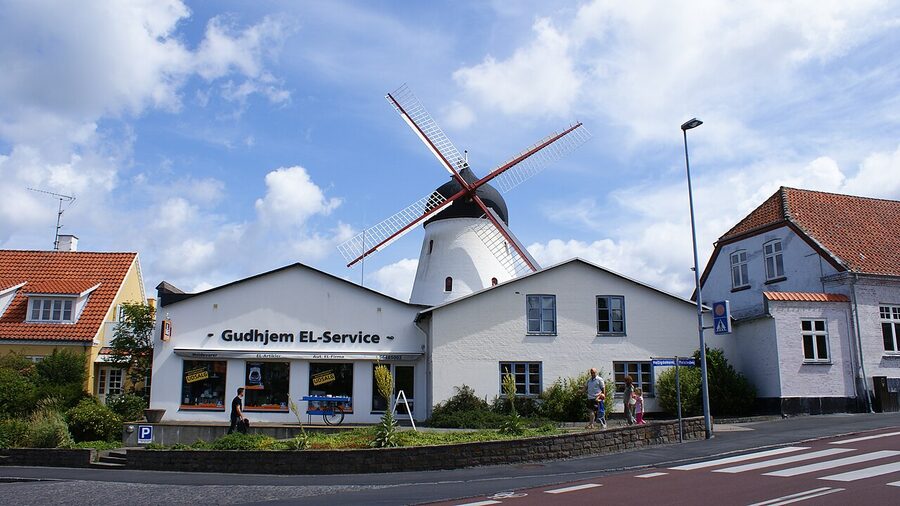 Gudhjem fishing village rooftops, Bornholm