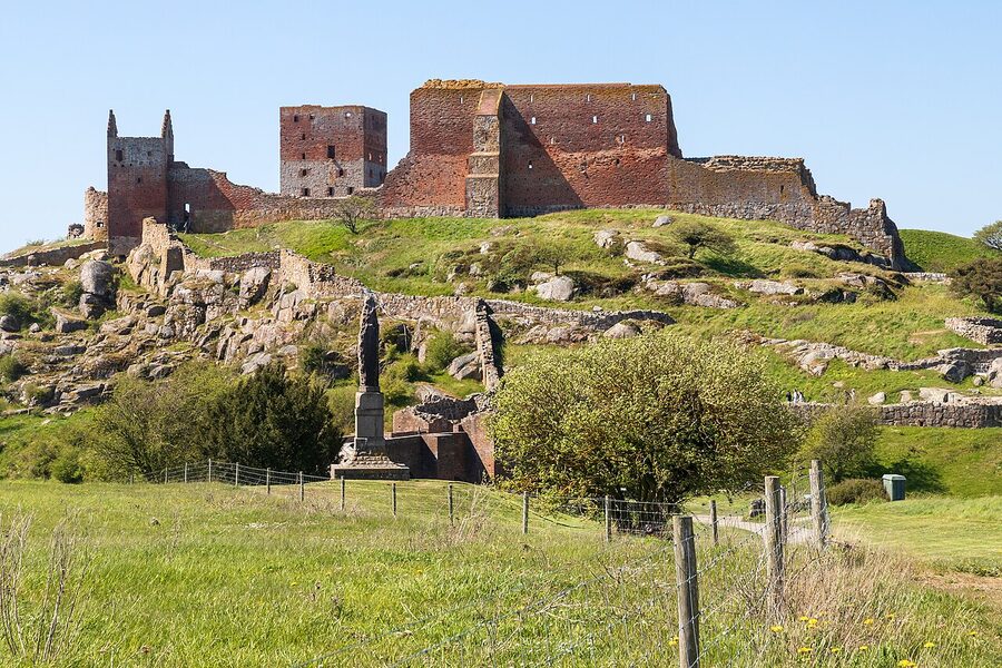 Hammershus medieval fortress ruins on the Bornholm coast