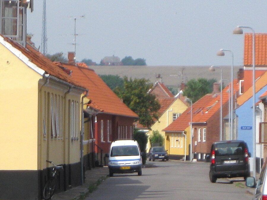 Nexo harbour and yellow houses, Bornholm