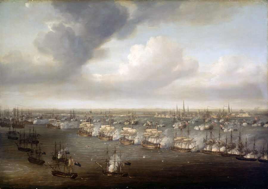 Nicholas Pocock painting of the Battle of Copenhagen, 2 April 1801