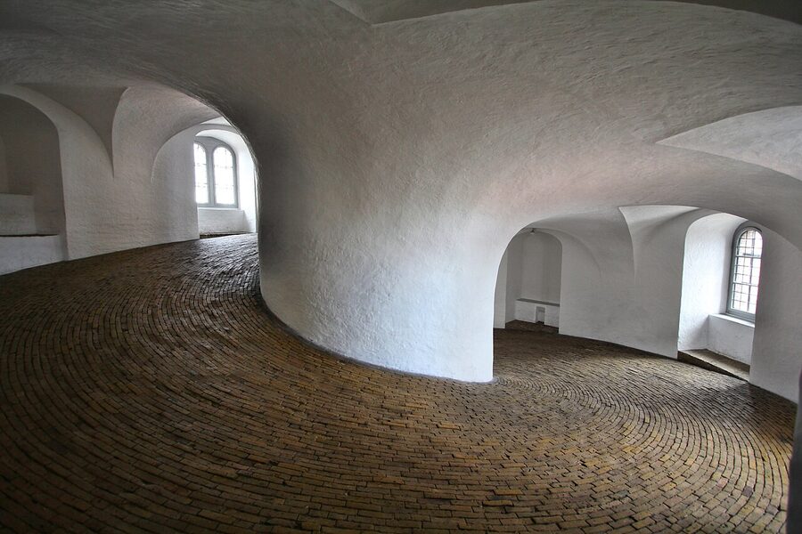The spiral ramp inside Copenhagen's Round Tower (Rundetårn)