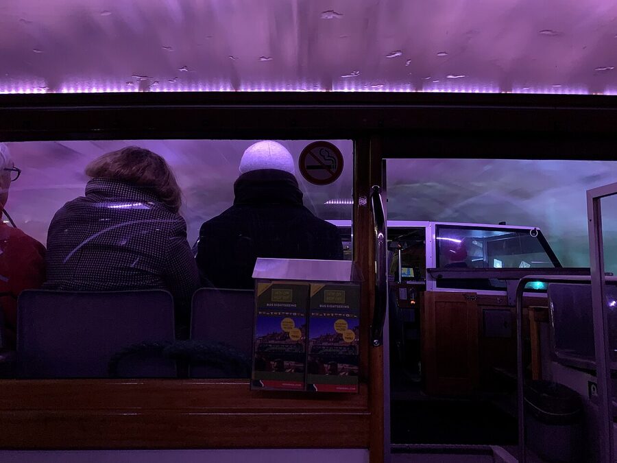 Copenhagen Light Festival canal tour boat at Marmorbroen