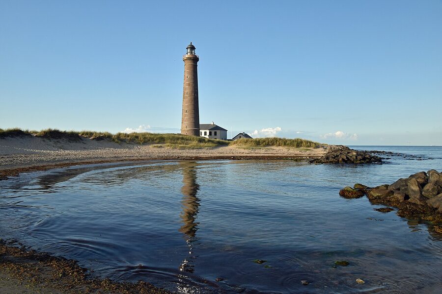 Det Grå Fyr, the Grey Lighthouse at Skagen, built 1858