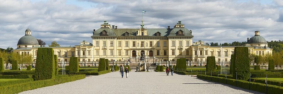 Drottningholm Palace, the royal residence on Lovön island west of Stockholm, and its baroque gardens