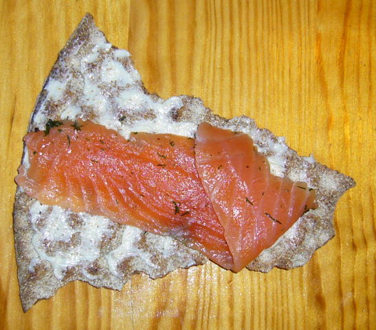 Gravlax on rye bread, the classic open-faced version