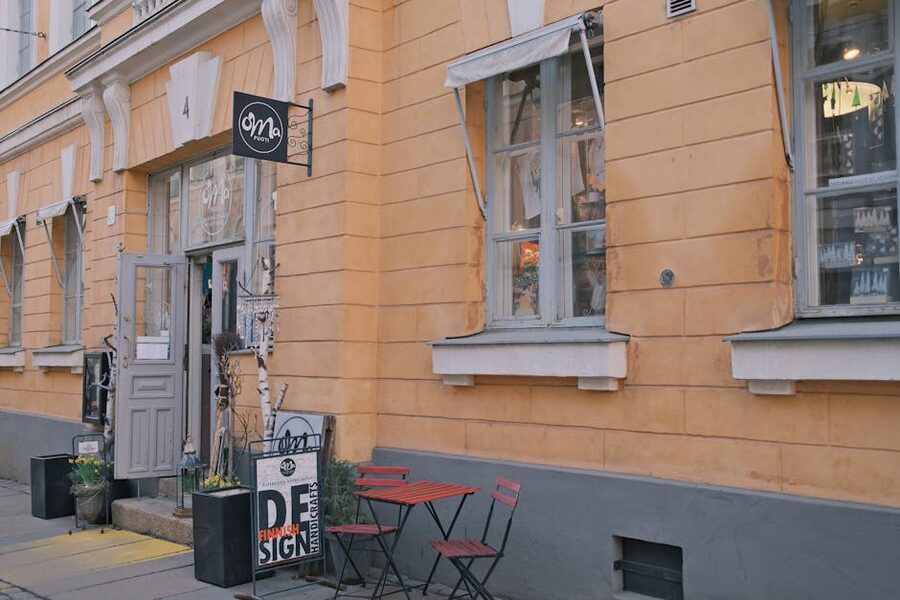 An outdoor café terrace in Helsinki, the everyday Finnish coffee scene