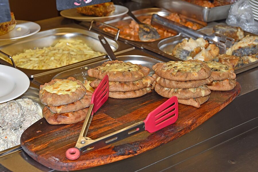 A Karelian pasty served at a café in Sortavala