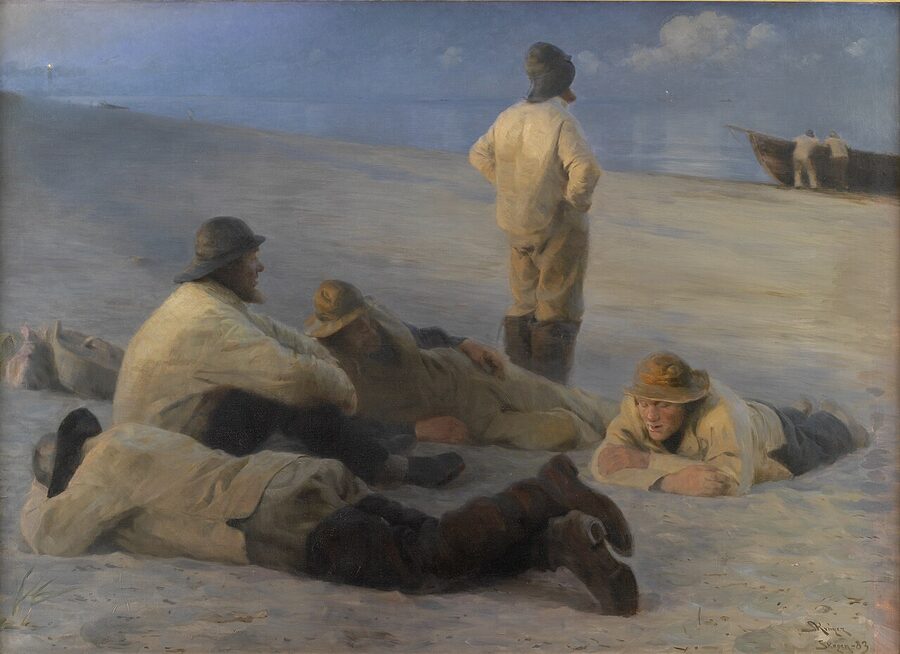 P.S. Krøyer's painting Fishermen on Skagen Beach