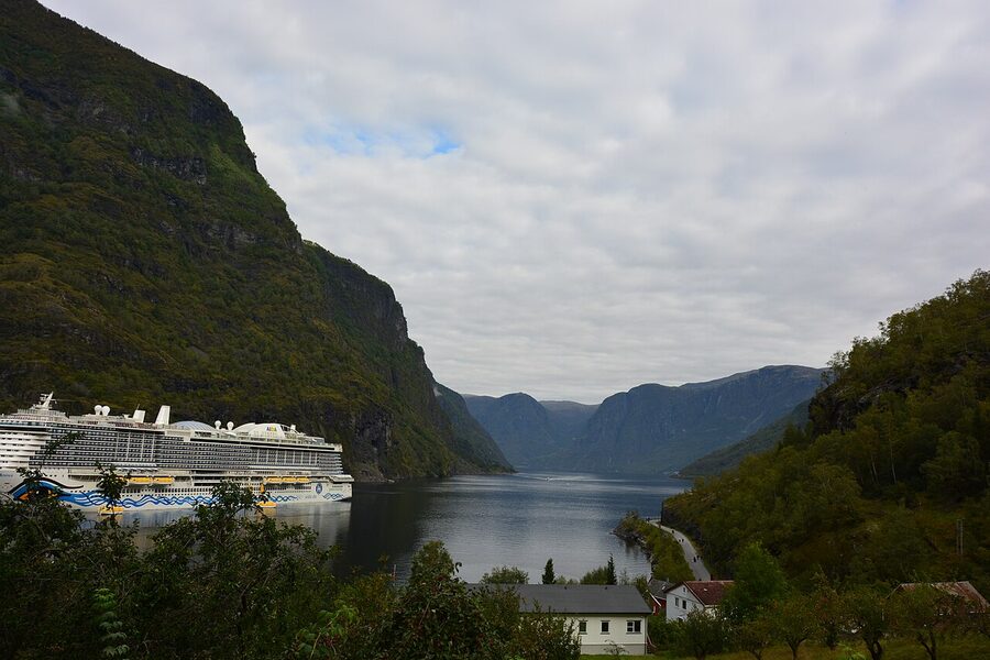 The Aurlandsfjord seen from Flåm village