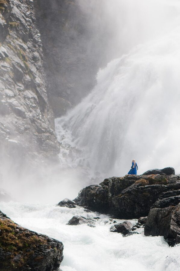 The full Huldra performance at Kjosfossen waterfall