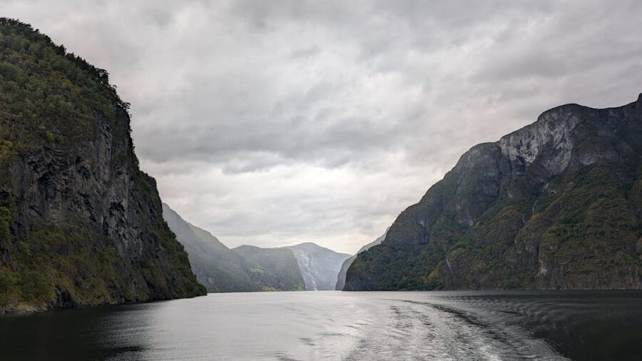 Dramatic skies over the Nærøyfjord