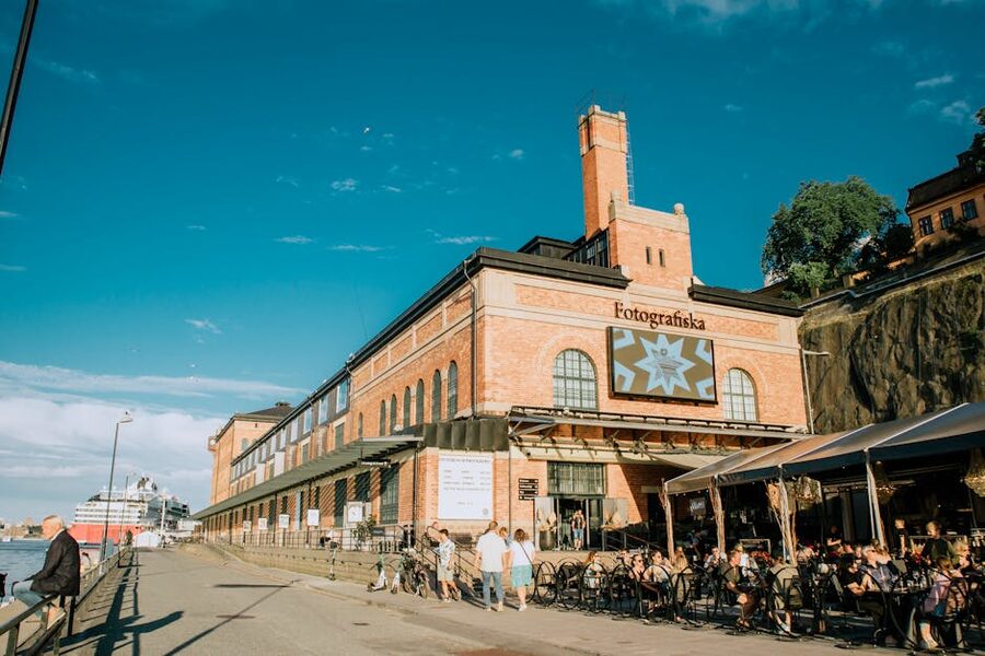 Fotografiska on a clear day from the waterfront