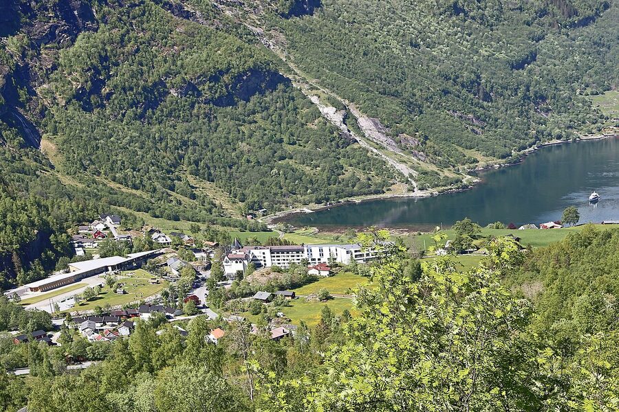 Historic photograph of Geiranger village