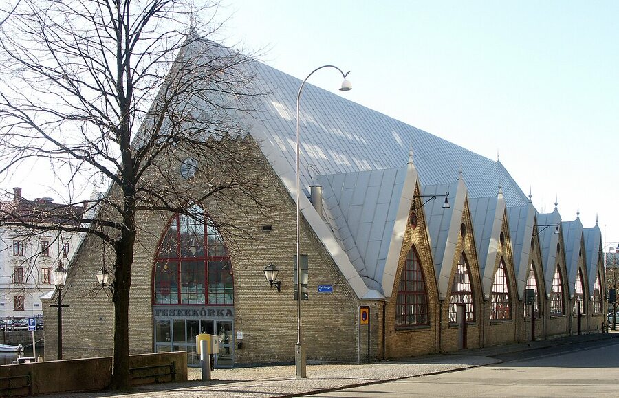 Feskekörka fish market hall side view in Gothenburg