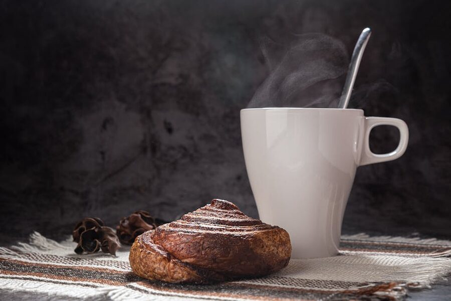 A Swedish cinnamon bun and coffee at a Gothenburg café