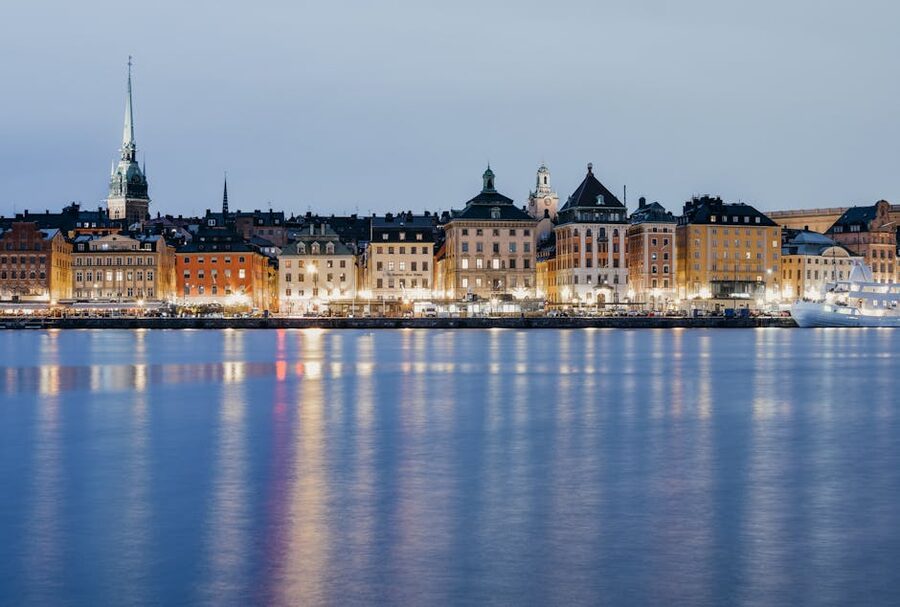 Gothenburg waterfront in evening light