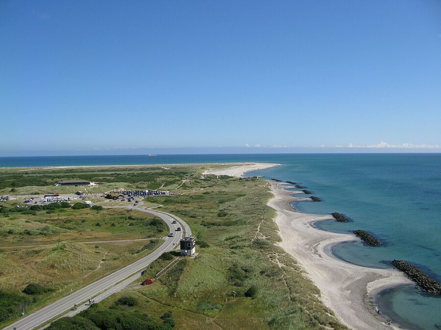 Grenen sandbar seen from Skagen Fyr lighthouse