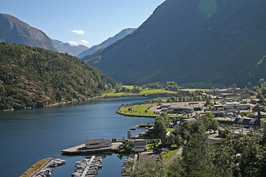 Hellesylt village and waterfall