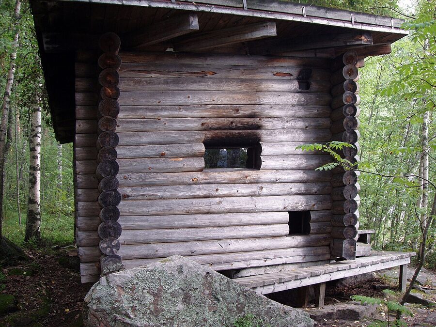 Alvar Aalto's 1958 experimental sauna at Muuratsalo, set in a Finnish forest