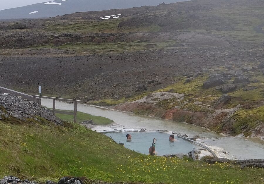 Hveravellir natural geothermal pool in the Icelandic highlands
