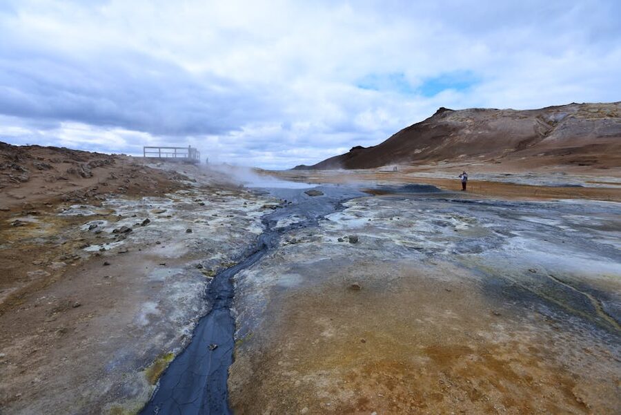 Hverir geothermal area with steam vents and mud pools