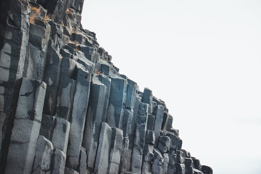 Hexagonal basalt columns in Iceland