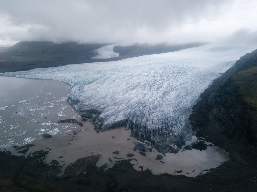 Glacier tongue meeting the lowlands