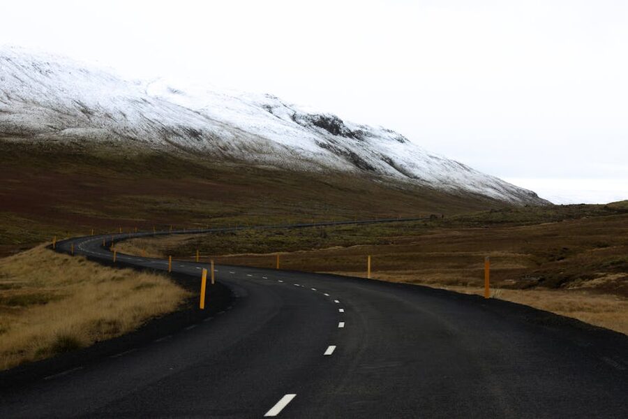 Route 1 winding through Icelandic terrain