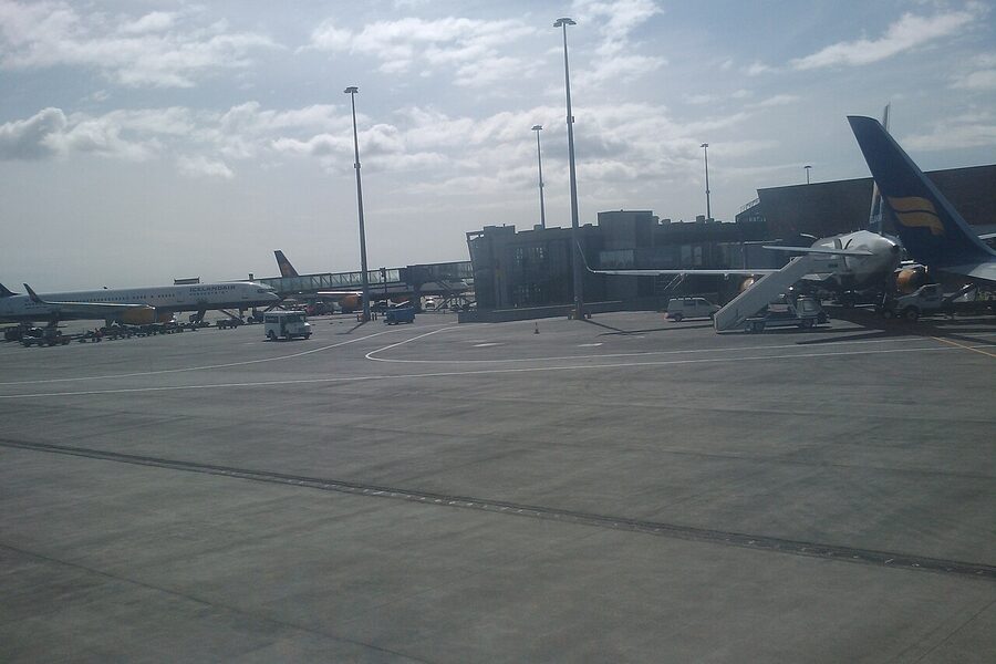 Aircraft on the tarmac at Keflavik airport