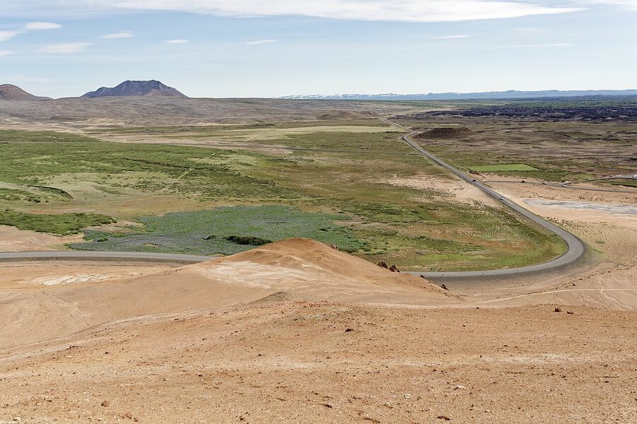 Route 1 seen from Namafjall mountain