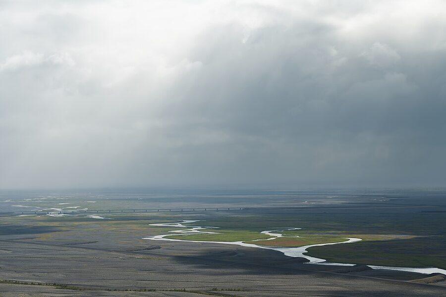 The black sand plain of Skeidararsandur on Iceland's south coast