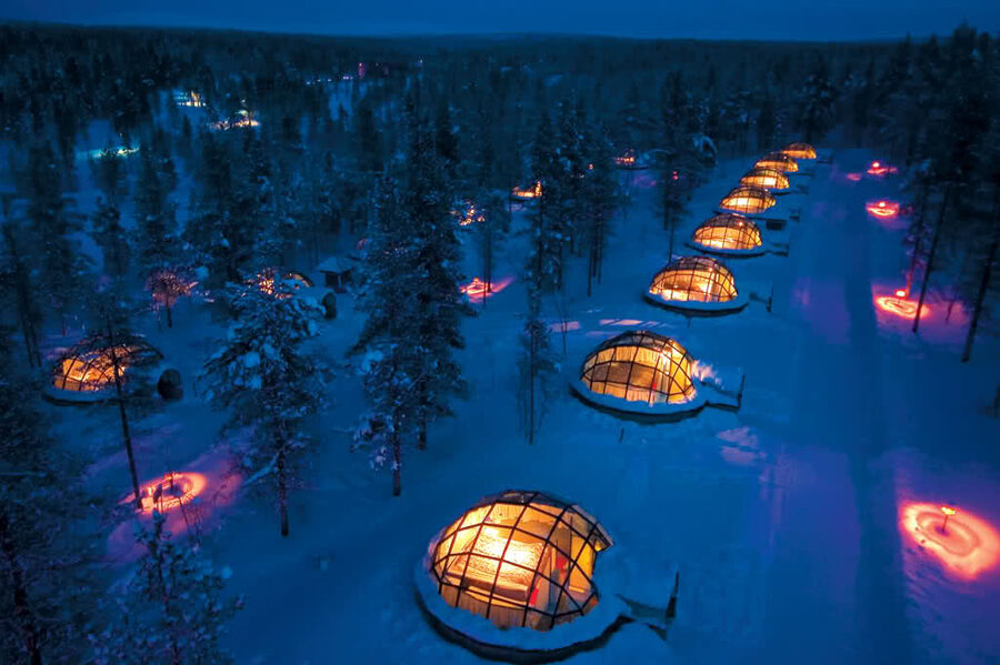 Kakslauttanen igloo village from above