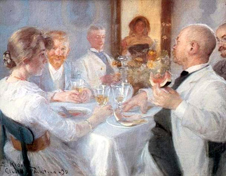 P.S. Krøyer, painting of an outdoor lunch from the Skagen Painters era