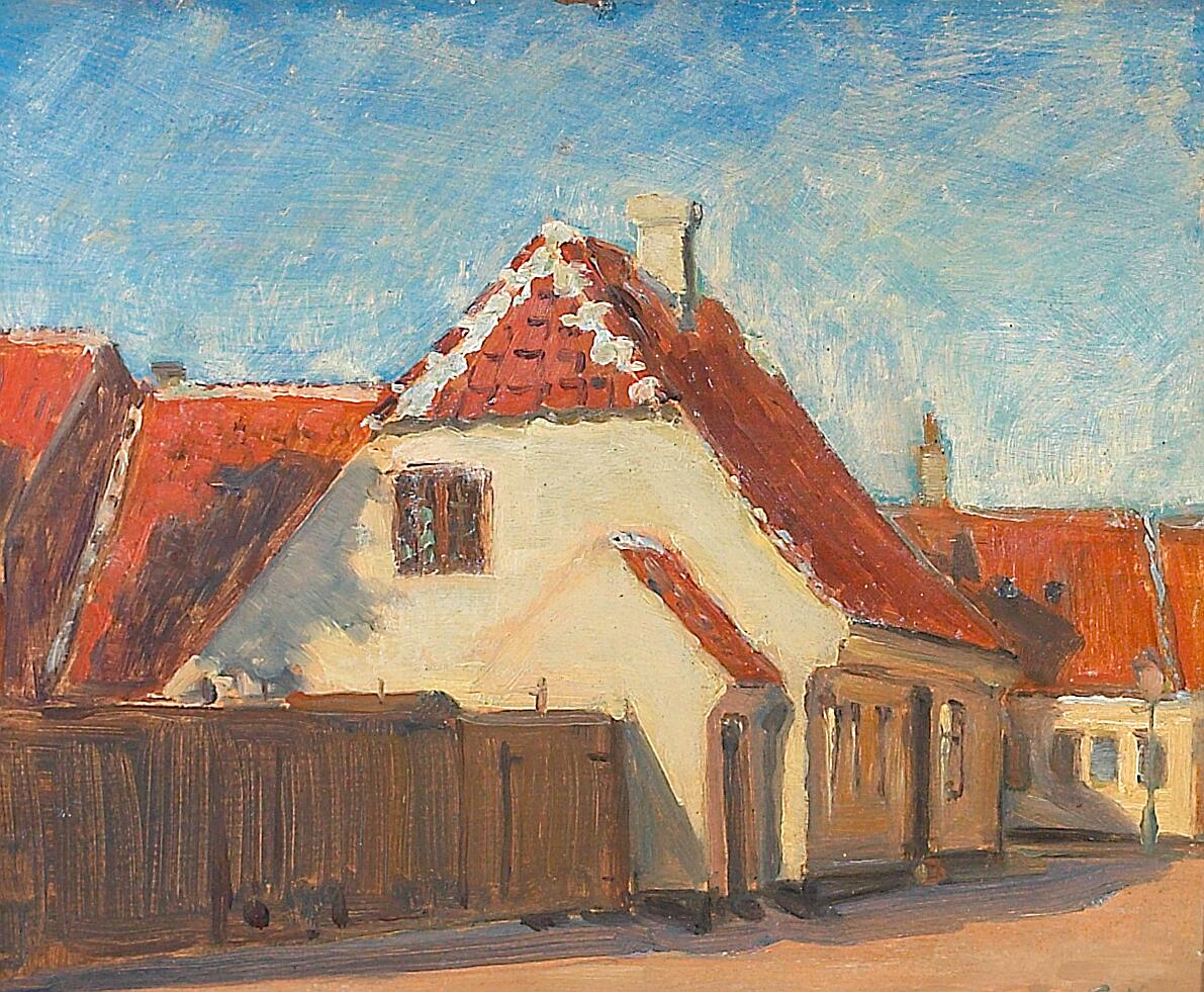 P.S. Krøyer's Huse i Skagen painting of the yellow houses