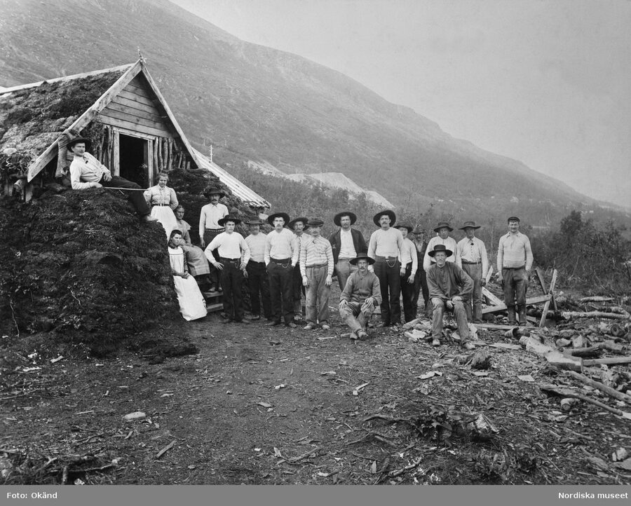 A barracks for 40 workers at Nuolja on the Riksgräns line in 1901