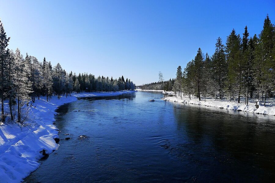 Kitkajoki river canyon walls in Oulanka