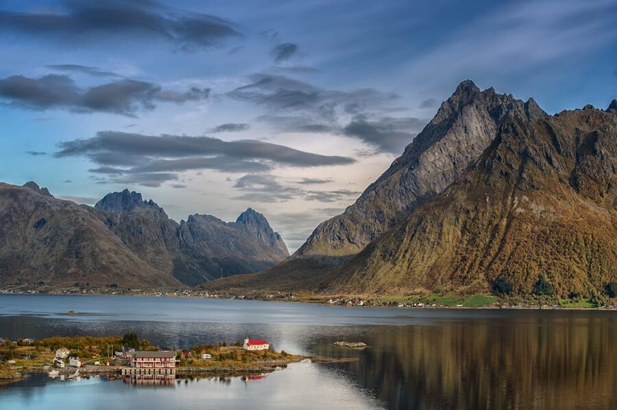 Leknes fjord landscape in Lofoten