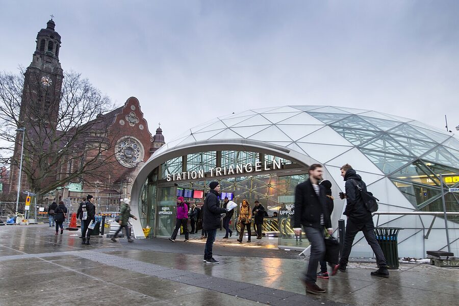 Triangeln station, an underground Citytunneln stop in central Malmö