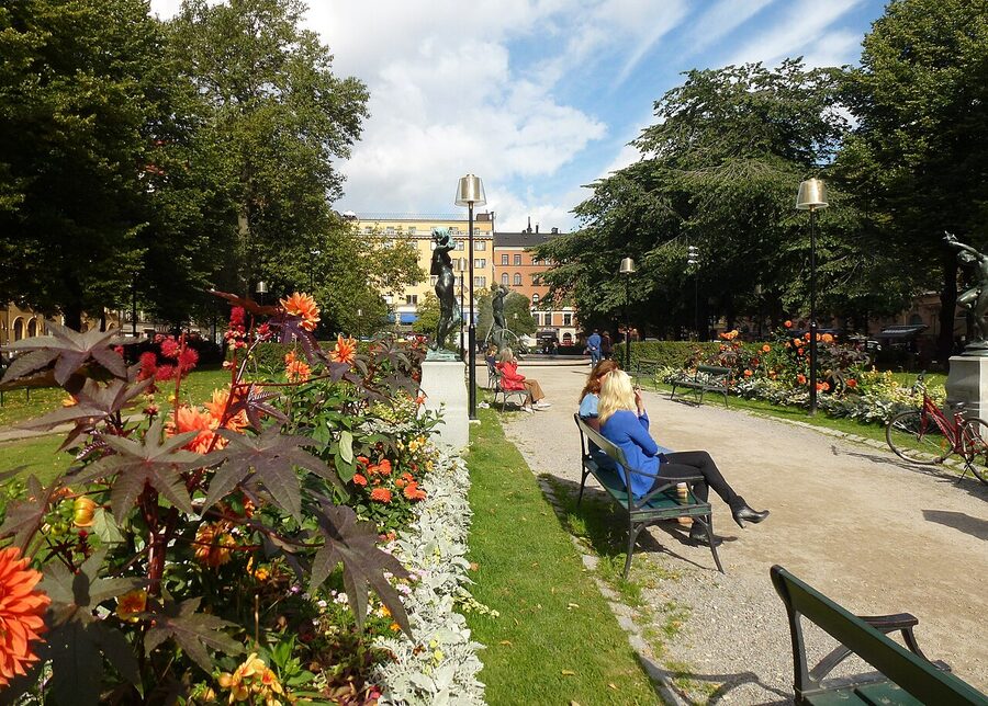 Mariatorget square on a quiet Stockholm afternoon