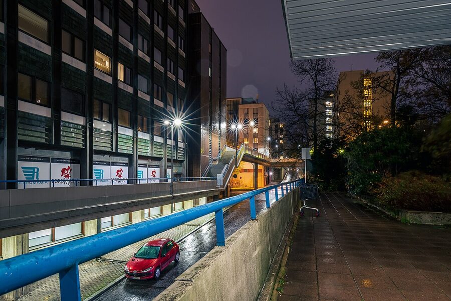 Rainy evening at Kirjurinkatu in Itä-Pasila, Helsinki