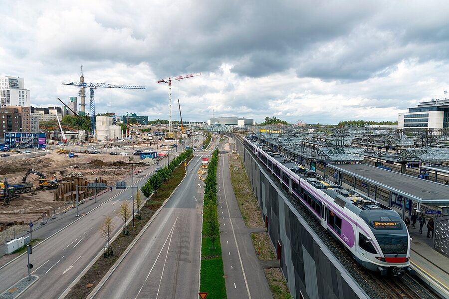 Pasila district seen from a distance, Helsinki