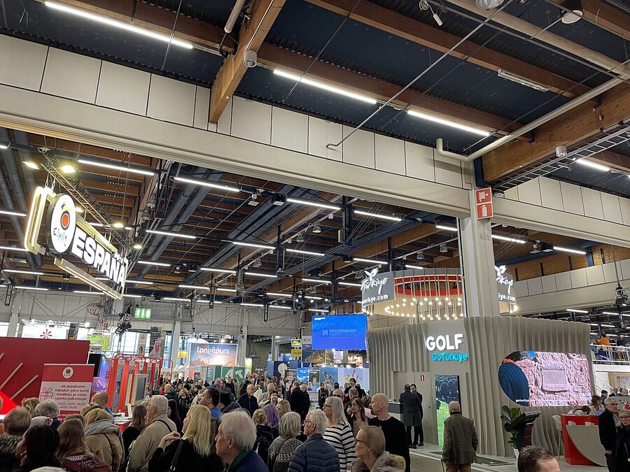 View across the show floor at MATKA Helsinki travel fair in 2025